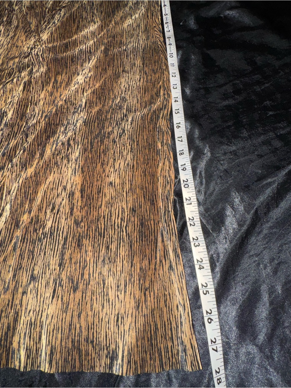 Scarlett Vintage 90s Metallic Gold Black Pleated Cocktail Midi Dress Size 9/10 - Picture 7 of 7